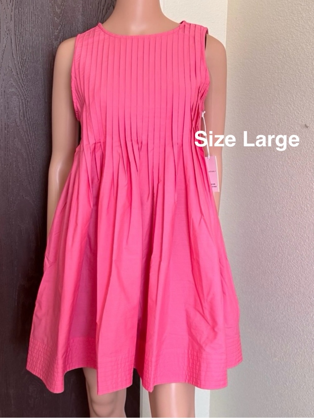 Free Assembly Women's Sleeveless Pleated Mini Dress, Size Large